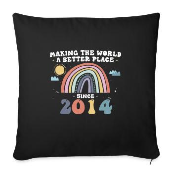 Making The World a Better Place depuis 2014, 9ème - Housse de coussin décorative 45 x 45 cm - noir - Devant