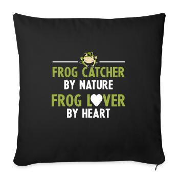 Frog Catcher By Nature Funny Herpetologist Toad Am - Sofa pillowcase 17,3'' x 17,3'' (45 x 45 cm) - black - Front