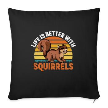 Life Is Better With Squirrels Vintage Forest Anima - Sofa pillowcase 17,3'' x 17,3'' (45 x 45 cm) - black - Front