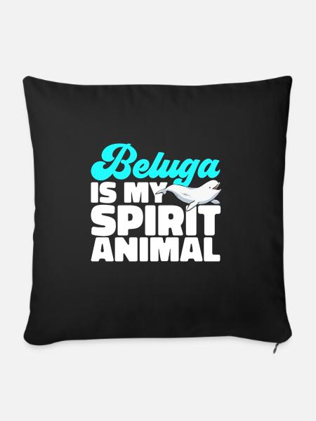 Weißwal Beluga Wal - Sofakissenbezug 45 x 45 cm - Schwarz