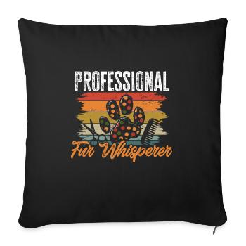 Salon de coiffure pour chiens - Housse de coussin décorative 45 x 45 cm - noir - Devant