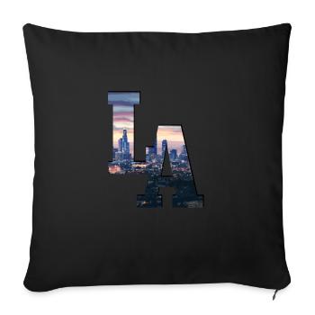 Los Angeles, California, LA - Sofa pillowcase 17,3'' x 17,3'' (45 x 45 cm) - black - Front