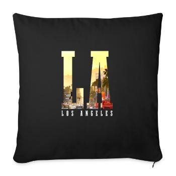 Los Angeles, California, LA - Sofa pillowcase 17,3'' x 17,3'' (45 x 45 cm) - black - Front