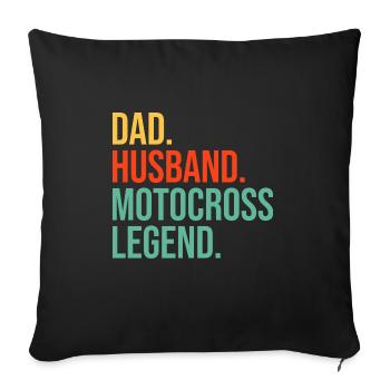 Motocross Dirt Bike Rider Moto Supercross MX - Housse de coussin décorative 45 x 45 cm - noir - Devant