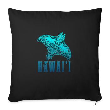 Hawaï Aloha Souvenir hawaïen - Housse de coussin décorative 45 x 45 cm - noir - Devant