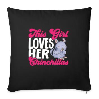 Chinchilla - Housse de coussin décorative 45 x 45 cm - noir - Devant