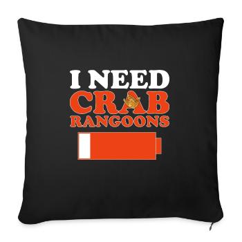 Krabben Rangoon Crab Rangoon - Sofa pillowcase 17,3'' x 17,3'' (45 x 45 cm) - black - Front