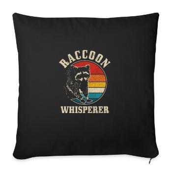 Raccoon Funny Gift - Sofa pillowcase 17,3'' x 17,3'' (45 x 45 cm) - black - Front