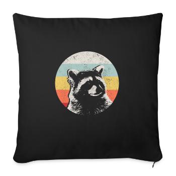 Raccoon Funny Gift - Sofa pillowcase 17,3'' x 17,3'' (45 x 45 cm) - black - Front
