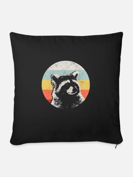 Waschbär Lustig Geschenk - Sofakissenbezug 45 x 45 cm - Schwarz