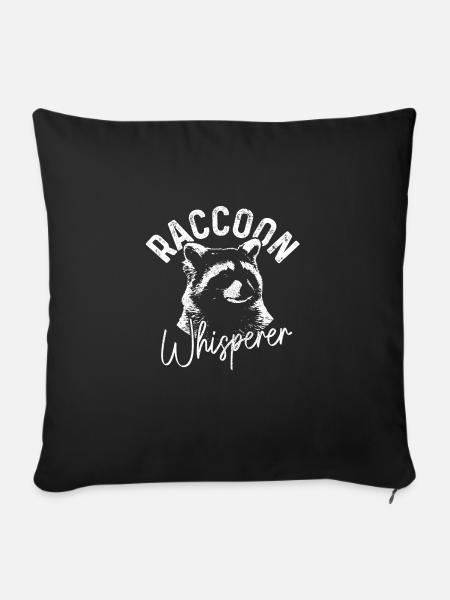 Waschbär Lustig Geschenk - Sofakissenbezug 45 x 45 cm - Schwarz