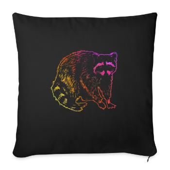 Raccoon Funny Gift - Sofa pillowcase 17,3'' x 17,3'' (45 x 45 cm) - black - Front