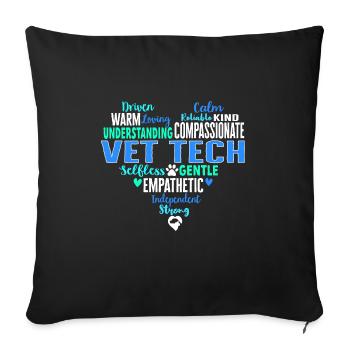 Vet Tech Veterinary Veterinary Technician - Sofa pillowcase 17,3'' x 17,3'' (45 x 45 cm) - black - Front