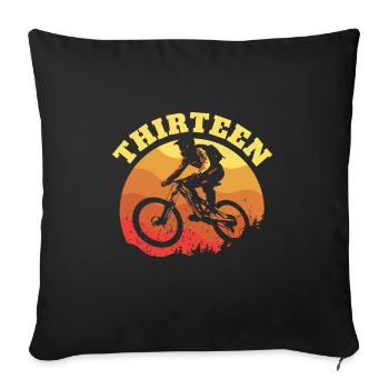 Turning 13 Mountain Bike Thème BMX Lover 13ème - Housse de coussin décorative 45 x 45 cm - noir - Devant