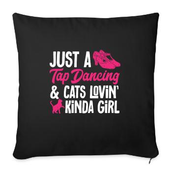 Professeur de claquettes Danseur de claquettes Claquettes - Housse de coussin décorative 45 x 45 cm - noir - Devant