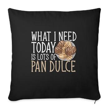 Concha Hispanique Mexicain Pan Dulce - Housse de coussin décorative 45 x 45 cm - noir - Devant