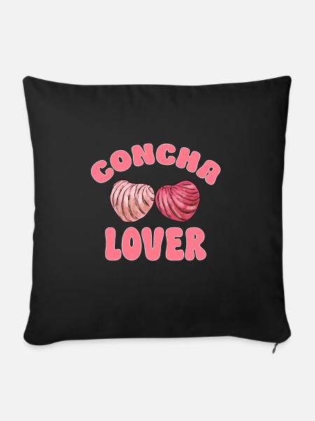 Concha Hispanic Mexikanisch Pan Dulce - Sofakissenbezug 45 x 45 cm - Schwarz