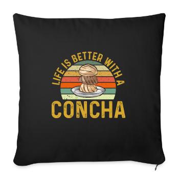 Concha Hispanic Mexikanisch Pan Dulce - Sofakissenbezug 45 x 45 cm - Schwarz - Vorne
