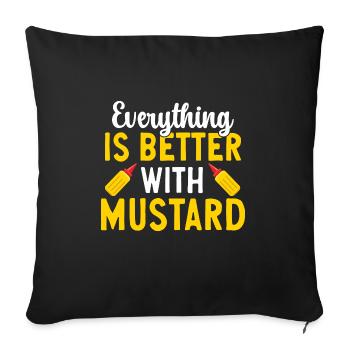 Senf Mustard - Sofakissenbezug 45 x 45 cm - Schwarz - Vorne