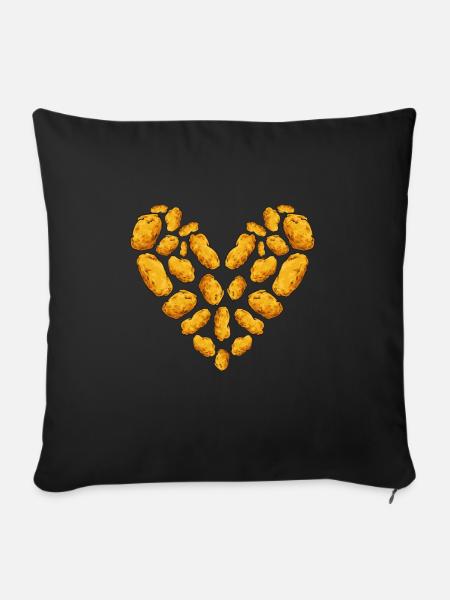 Chicken Nugget Liebhaber Chicken Nuggets - Sofakissenbezug 45 x 45 cm - Schwarz
