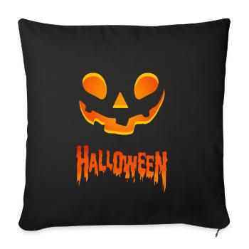 Terrifying Pumpkin. Halloween Scary T-Shirt - Sofa pillowcase 17,3'' x 17,3'' (45 x 45 cm) - black - Front