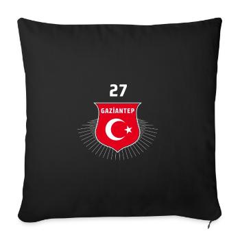 Gaziantep 27 Türkei Türkiye - Sofakissenbezug 45 x 45 cm - Schwarz - Vorne