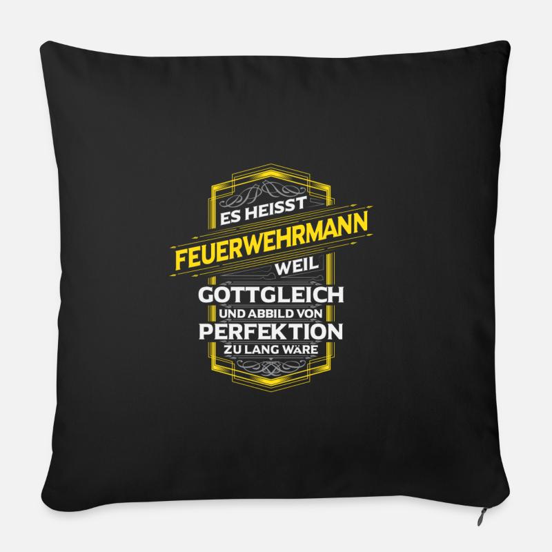 Feuerwehrmann - Sofakissenbezug 45 x 45 cm - Schwarz