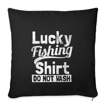 This is my lucky charm for fishing - Sofa pillowcase 17,3'' x 17,3'' (45 x 45 cm) - black - Front
