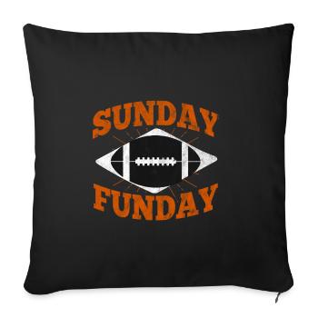 Sunday is fun day - Sofa pillowcase 17,3'' x 17,3'' (45 x 45 cm) - black - Front