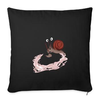 Idiot Snail cadeau - Housse de coussin décorative 45 x 45 cm - noir - Devant