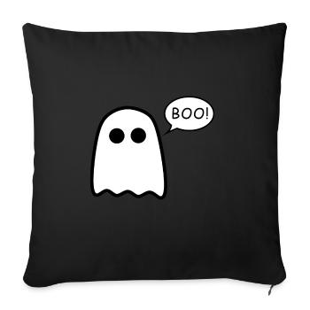 Boo Ghost Halloween ghost design gift - Sofa pillowcase 17,3'' x 17,3'' (45 x 45 cm) - black - Front