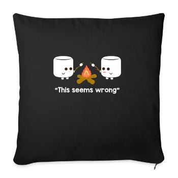 Marshmallow Camping - Sofa pillowcase 17,3'' x 17,3'' (45 x 45 cm) - black - Front