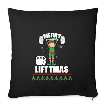 Elf Merry Liftmas bodybuilder Fitness Sports - Housse de coussin décorative 45 x 45 cm - noir - Devant