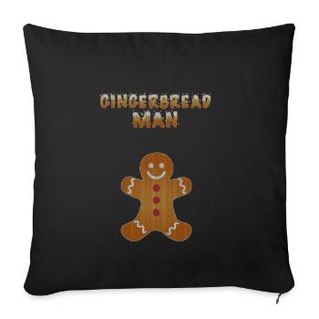 partenaires de pain d'épice laid de Noël T-shirt - Housse de coussin décorative 45 x 45 cm - noir - Devant