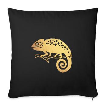 Caméléon d'or - Housse de coussin décorative 45 x 45 cm - noir - Devant