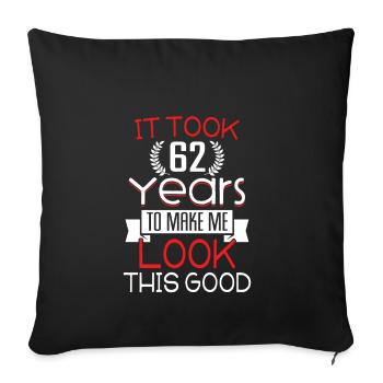 62 ans d'anniversaire · chemise · disant anniversaire - Housse de coussin décorative 45 x 45 cm - noir - Devant
