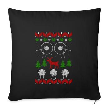 ugly christmas drummer - Sofa pillowcase 17,3'' x 17,3'' (45 x 45 cm) - black - Front