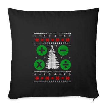 Mathématiques vilain petit cadeau de Noël - Housse de coussin décorative 45 x 45 cm - noir - Devant