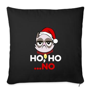 Ho Ho Pas drôle Hater Cat Cat Hater grincheux - Housse de coussin décorative 45 x 45 cm - noir - Devant