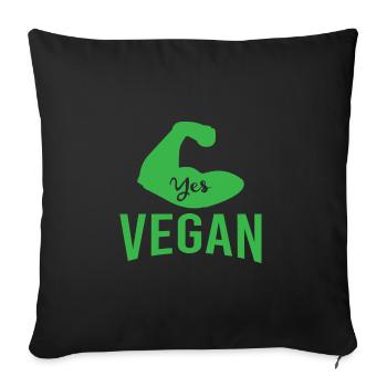 YES VEGAN vegetarian we can now new xmas rev - Sofa pillowcase 17,3'' x 17,3'' (45 x 45 cm) - black - Front