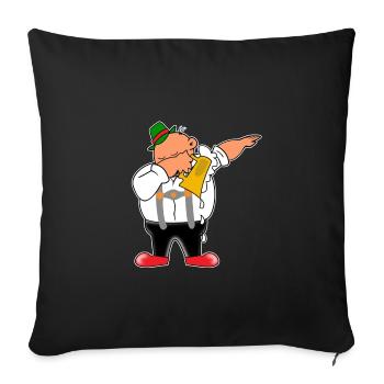 Lederhosen Dabbing - Sofakissenbezug 45 x 45 cm - Schwarz - Vorne