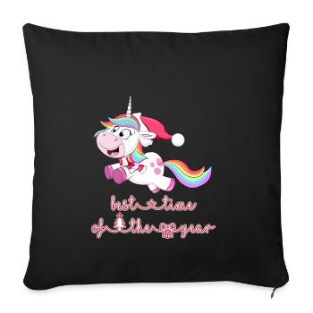 licorne licorne - Housse de coussin décorative 45 x 45 cm - noir - Devant
