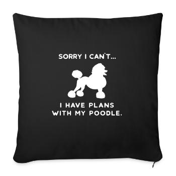 Pudel Zwergpudel Königspudel Hund Hunde Liebe Dog - Sofakissenbezug 45 x 45 cm - Schwarz - Vorne