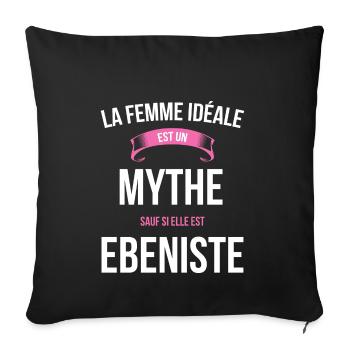 Ebeniste idéale mythe cadeau noël - Housse de coussin décorative 45 x 45 cm - noir - Devant