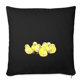Beaucoup de petits poussins Le cadeau parfait - Housse de coussin décorative 45 x 45 cm - noir - Devant
