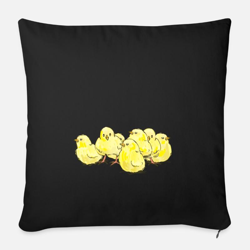 Beaucoup de petits poussins Le cadeau parfait - Housse de coussin décorative 45 x 45 cm - noir