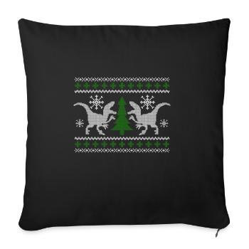 Ugly Dinosaur - Sofa pillowcase 17,3'' x 17,3'' (45 x 45 cm) - black - Front