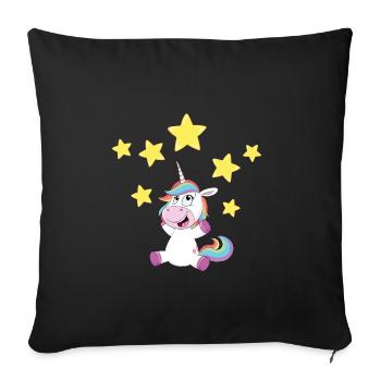 Einhorn - Sofakissenbezug 45 x 45 cm - Schwarz - Vorne