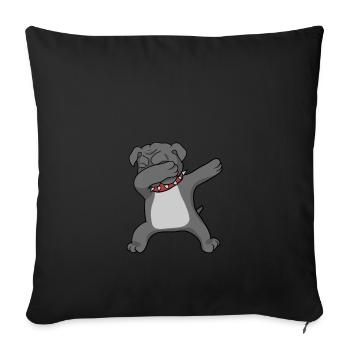 Bulldog Dab - dabbing bulldog - Sofa pillowcase 17,3'' x 17,3'' (45 x 45 cm) - black - Front