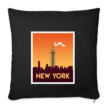 New York Empire Skyline Morgen - Sofakissenbezug 45 x 45 cm - Schwarz - Vorne